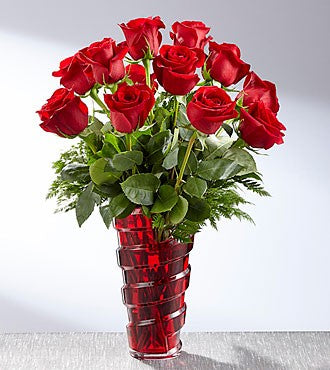 In love with red roses bouquet